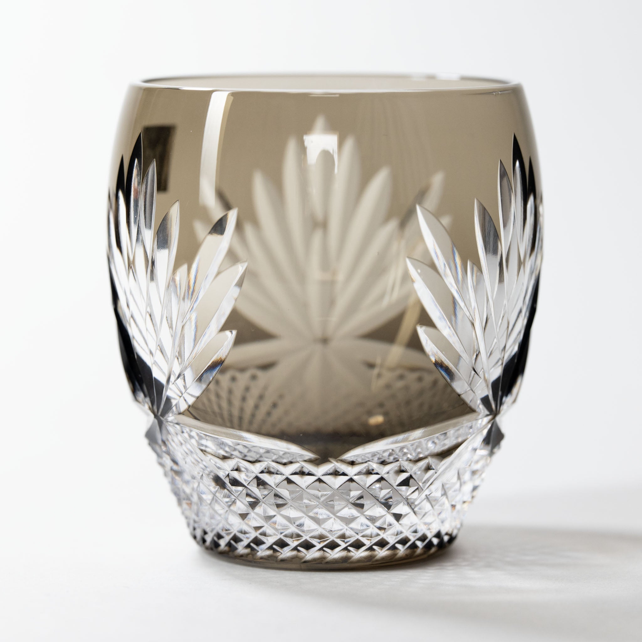 KAGAMI Edo Kiriko Rock Glass | Queen of the Night Charcoal Grey KAGAMI