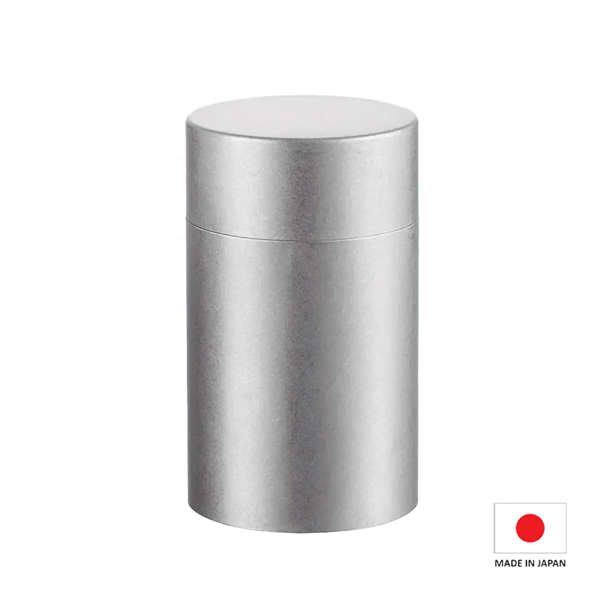 CHAKI Japanese Handmade Coarse-Finish Stainless Steel Tea Canister in Silver, featuring a textured surface and traditional Japanese craftsmanship.