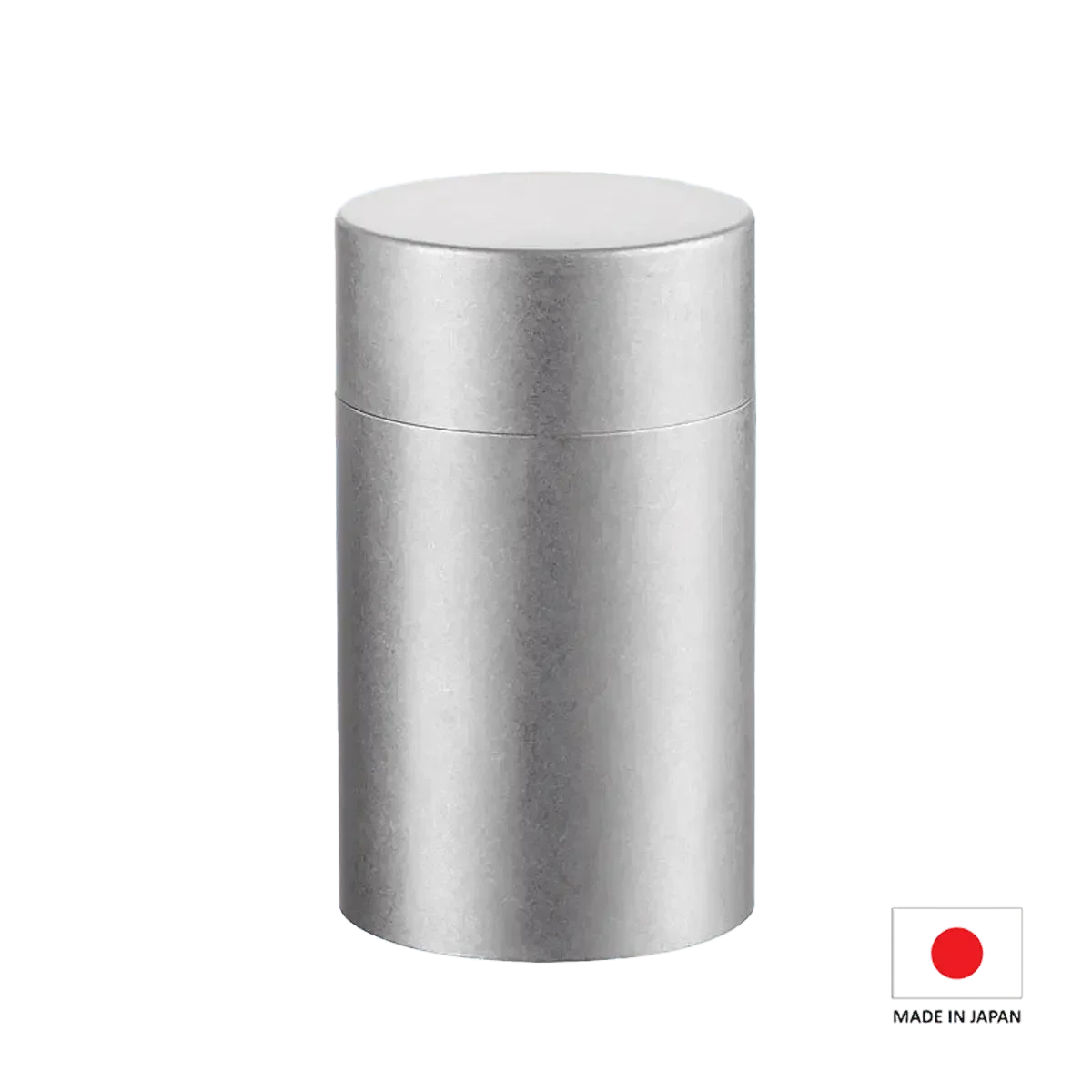CHAKI Japanese Handmade Coarse-Finish Stainless Steel Tea Canister in Silver, featuring a textured surface and traditional Japanese craftsmanship.