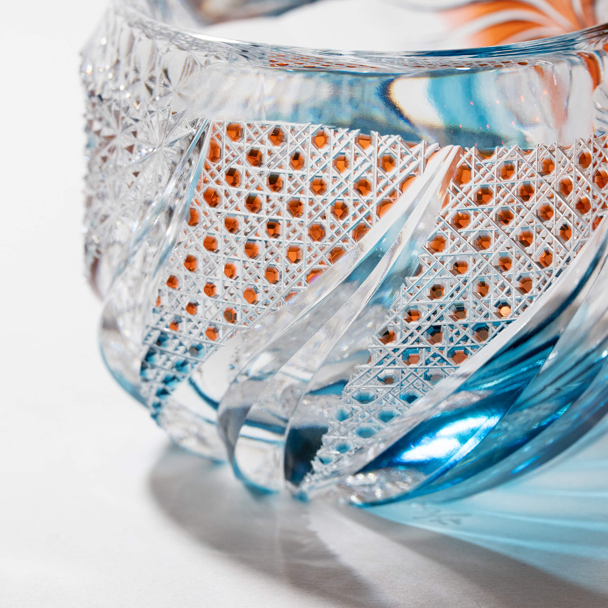 Edo Kiriko by Hideyoshi Tadano "Goldfish" Sake Cup (Gui-nomi) Edo Kiriko