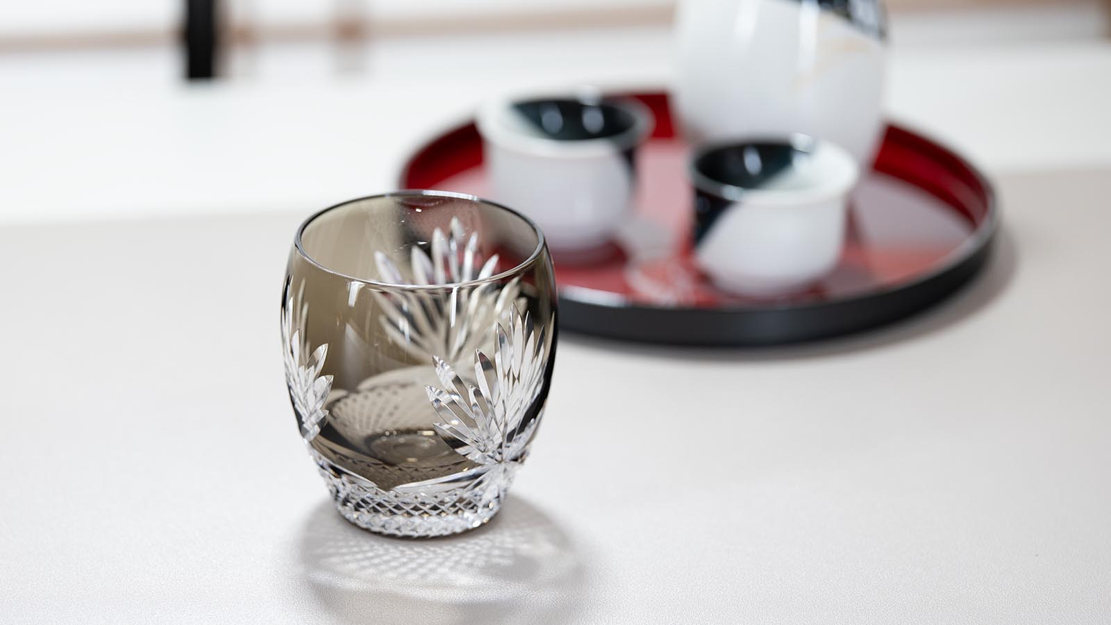 Handcrafted Kagami crystal glassware tumbler showcasing master-level Japanese craftsmanship.