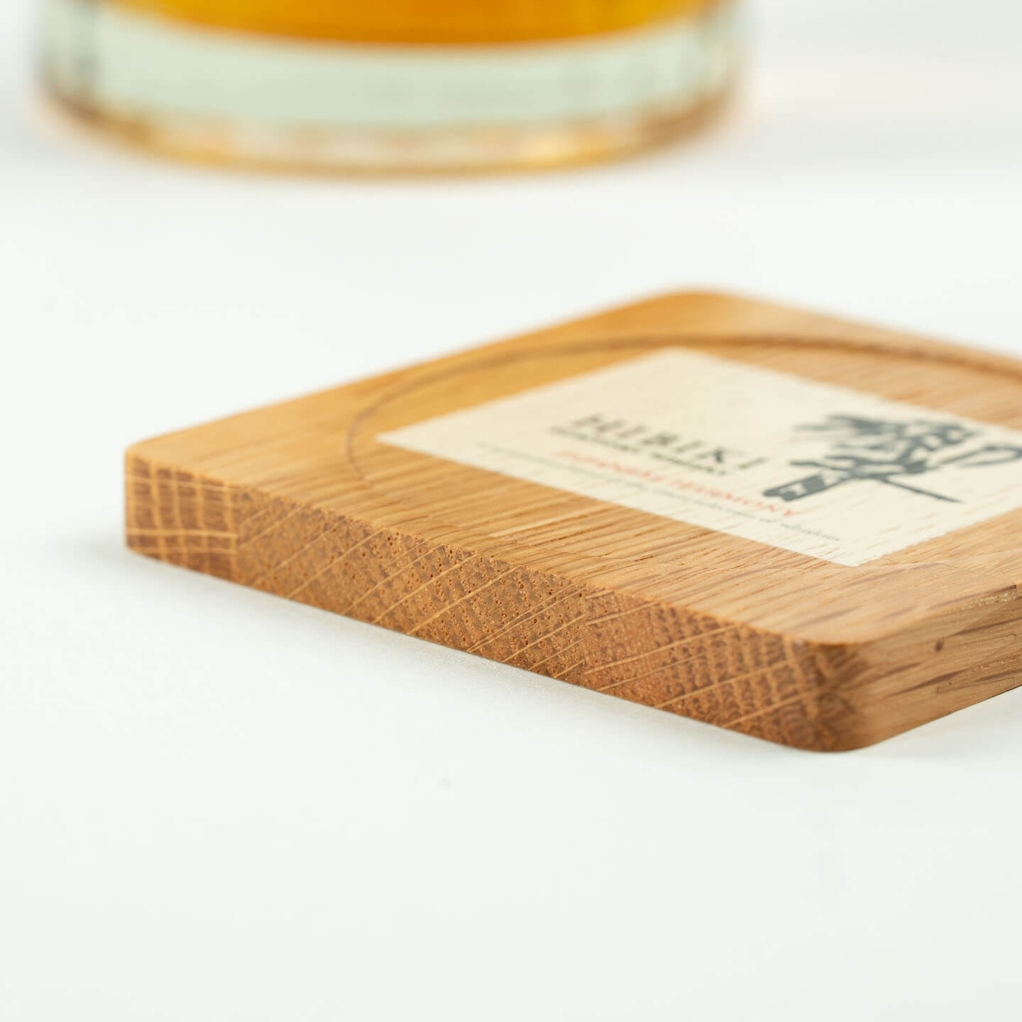 Hibiki Whisky Label Cask Oak Coaster