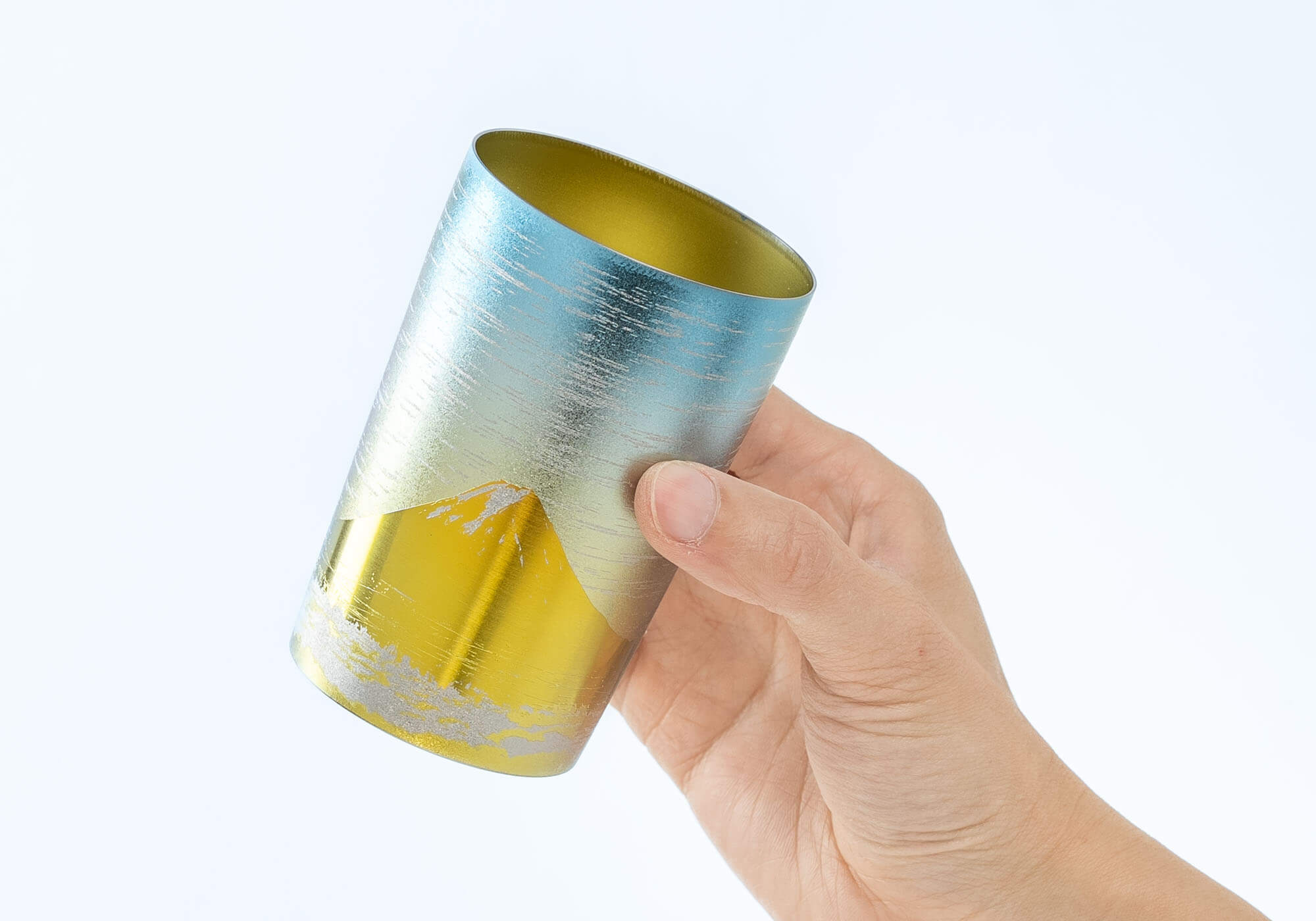 Horie Fuji Series titanium tumbler made in Japan, anodized color double wall titanium cup