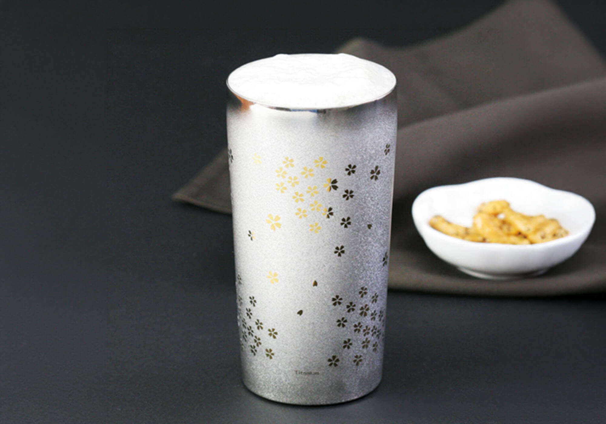 Horie premium Series titanium tumbler made in Japan, anodized color double wall titanium cup