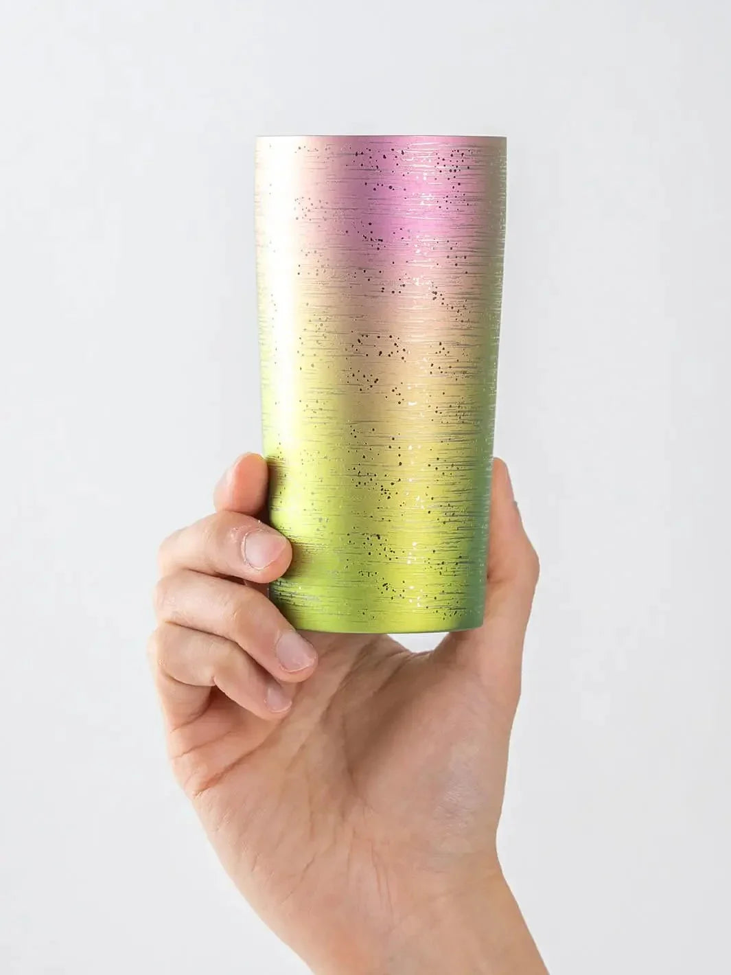 horie-ryo-aurora-pink-tumbler-front-in-hand