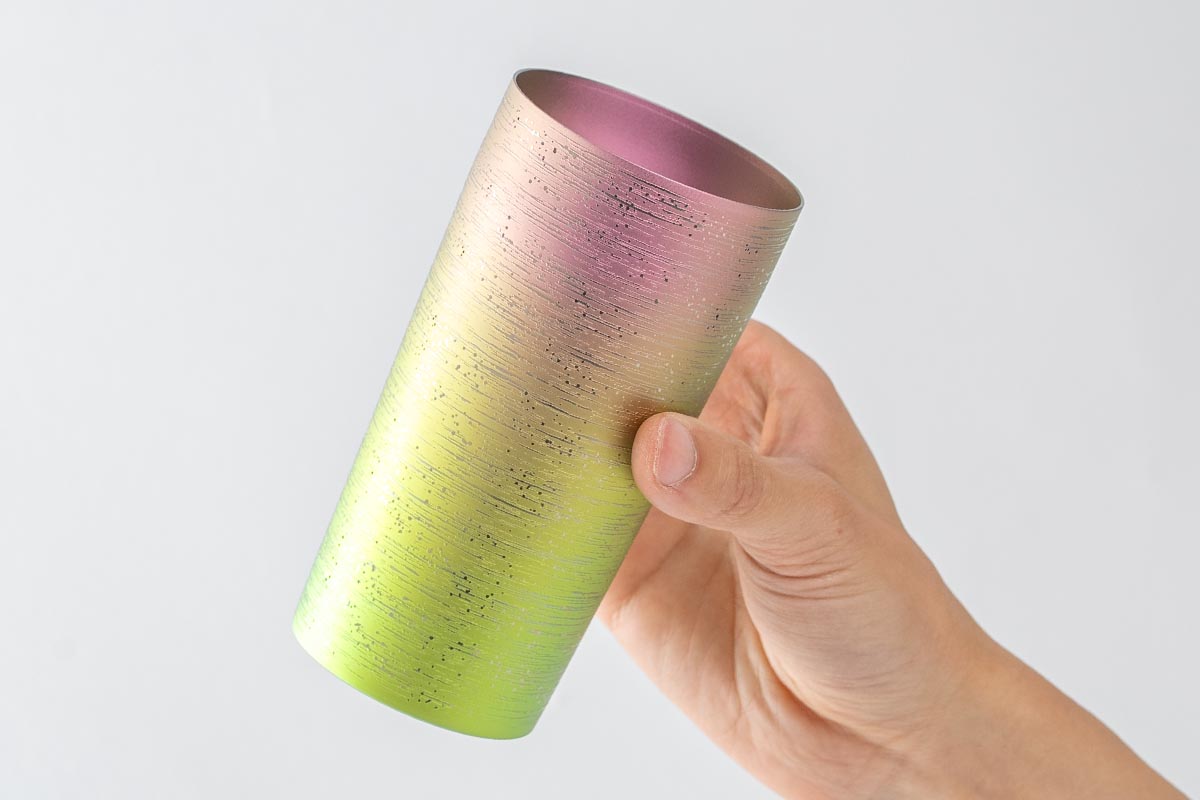 Horie Ryo Series titanium tumbler made in Japan, traditional textured double wall cup