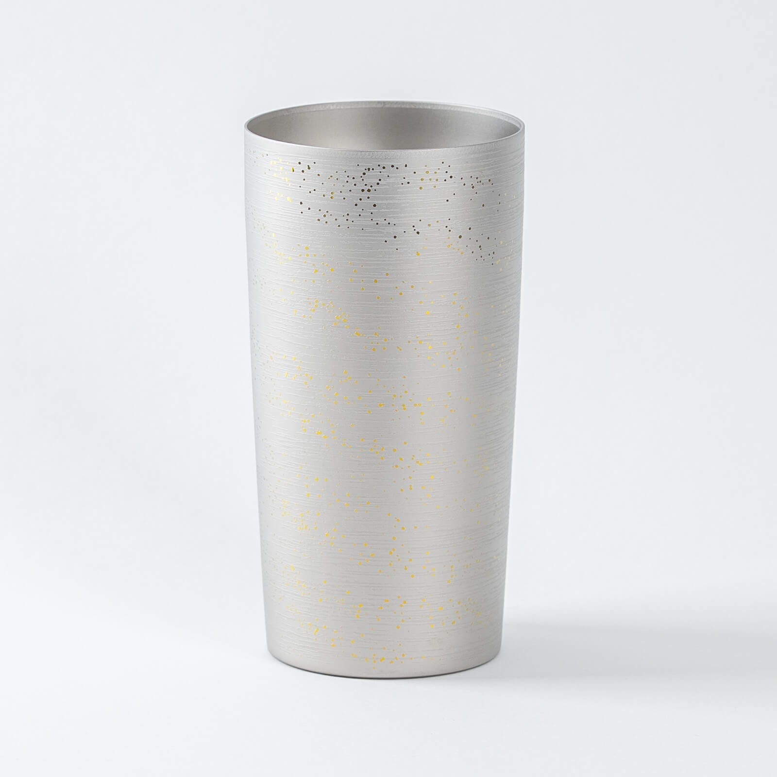 Front view of HORIE Ryo Series titanium tumbler (350ml), Silver Mist finish