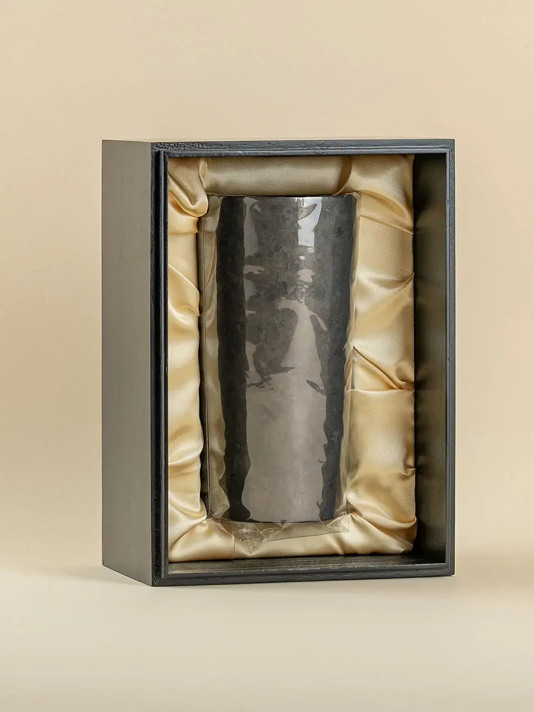 Black HORIE titanium tumbler with traditional kiri wood gift box