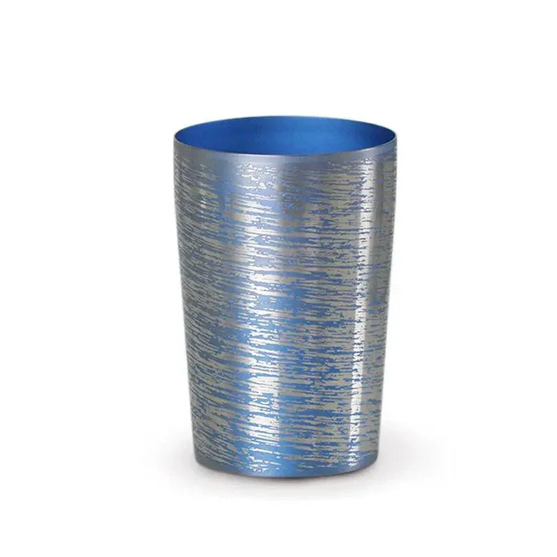 Front view of HORIE Shirakaba Series Double-Walled Titanium Tumbler - Blue 270ml