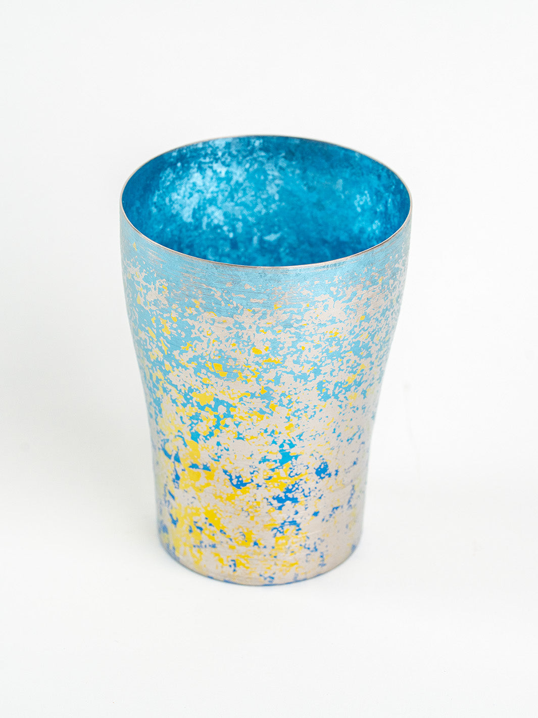 Top view of blue tumbler rim, 250ml
