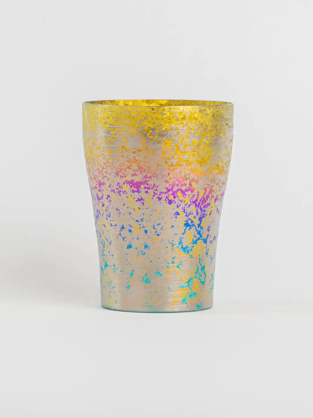 Rainbow titanium tumbler from HORIE Taiko Series, 250ml, front view