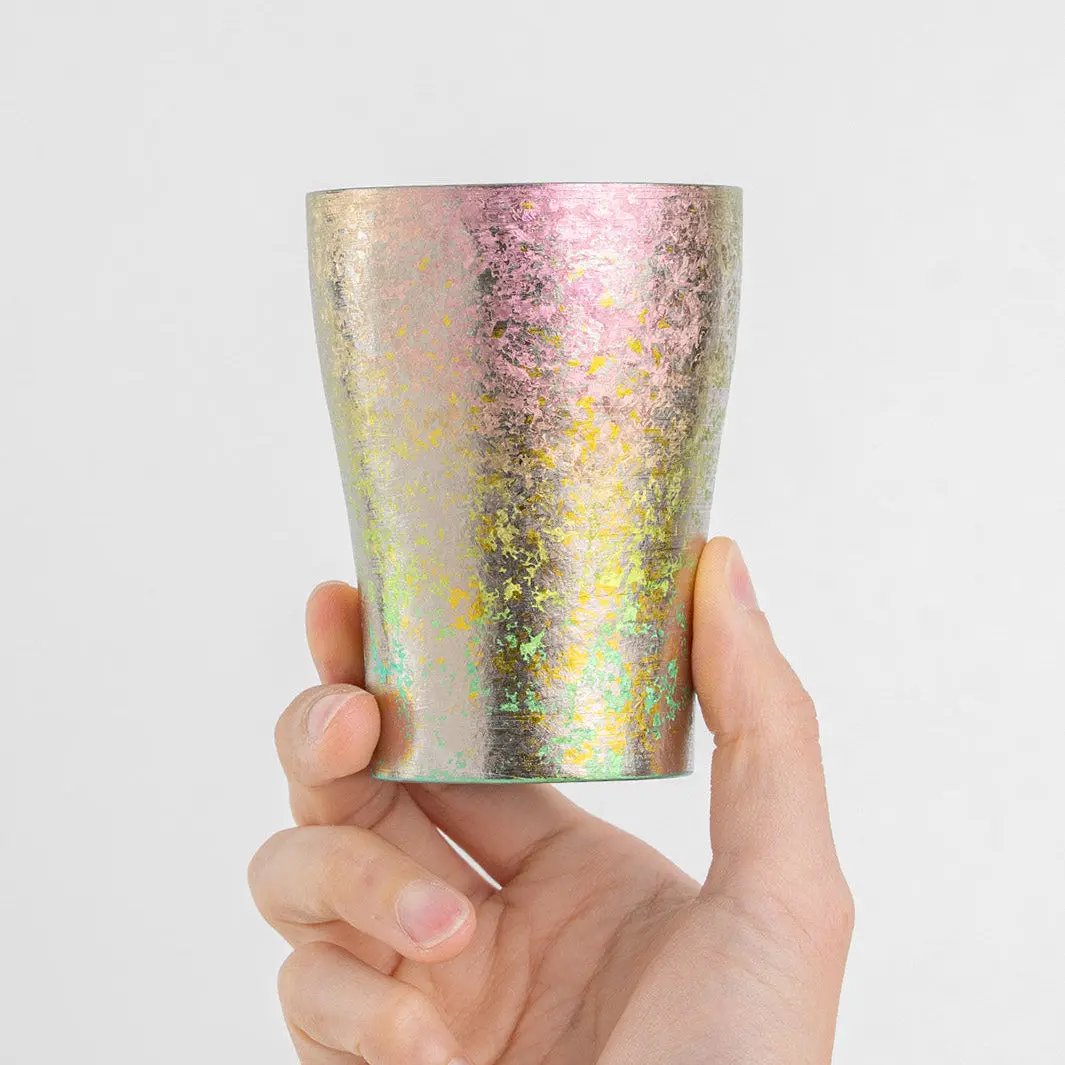 Pink HORIE tumbler held from front, 250ml