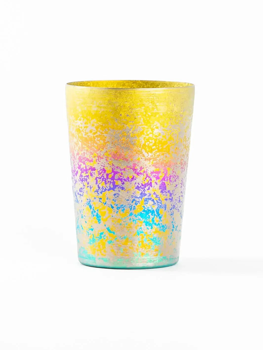 HORIE Taiko Series rainbow titanium tumbler, front view