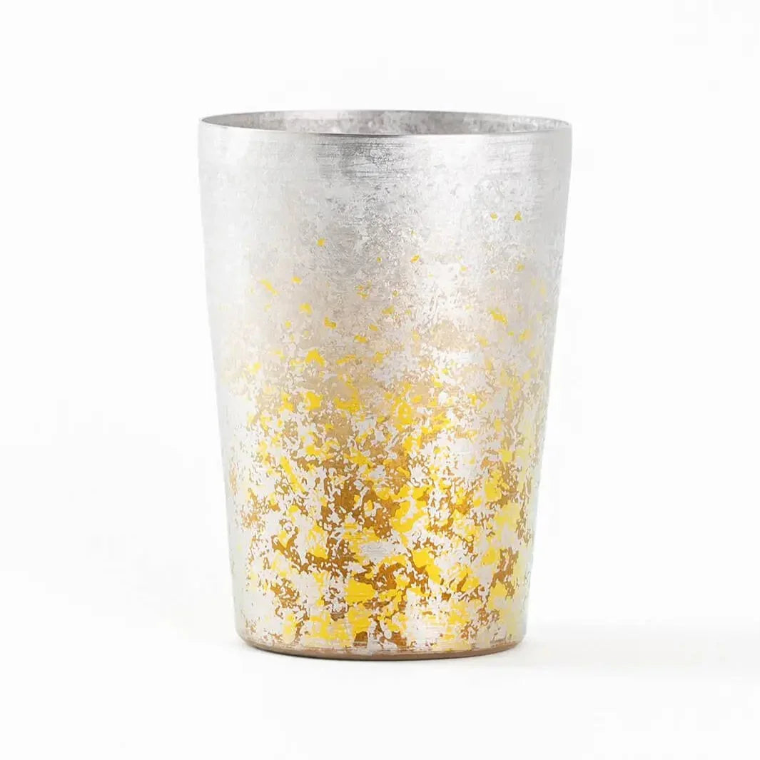 HORIE Taiko Series titanium tumbler in silver, front view