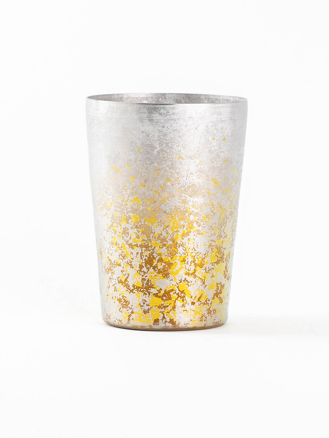 HORIE Taiko Series titanium tumbler in silver, front view