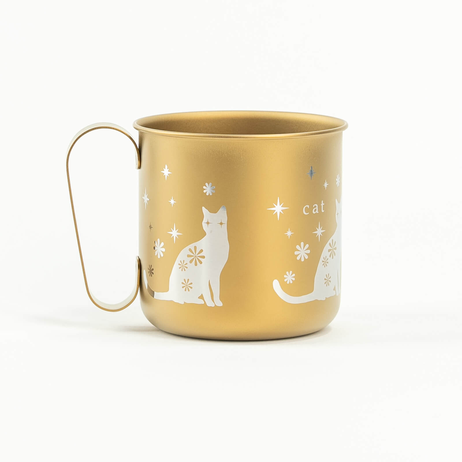Gold Titanium Cat Mug – Lightweight, Durable & Perfect for Cat Lovers HORIE