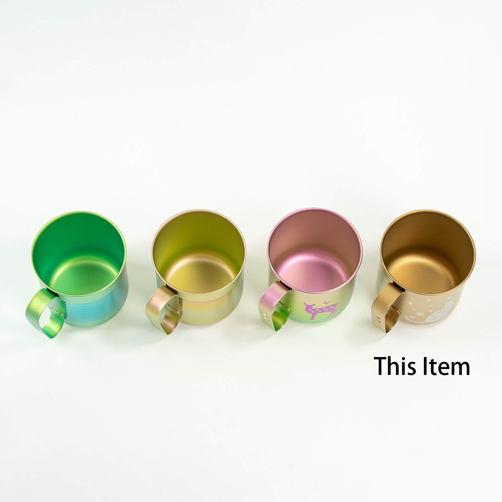 Gold Titanium Cat Mug – Lightweight, Durable & Perfect for Cat Lovers HORIE
