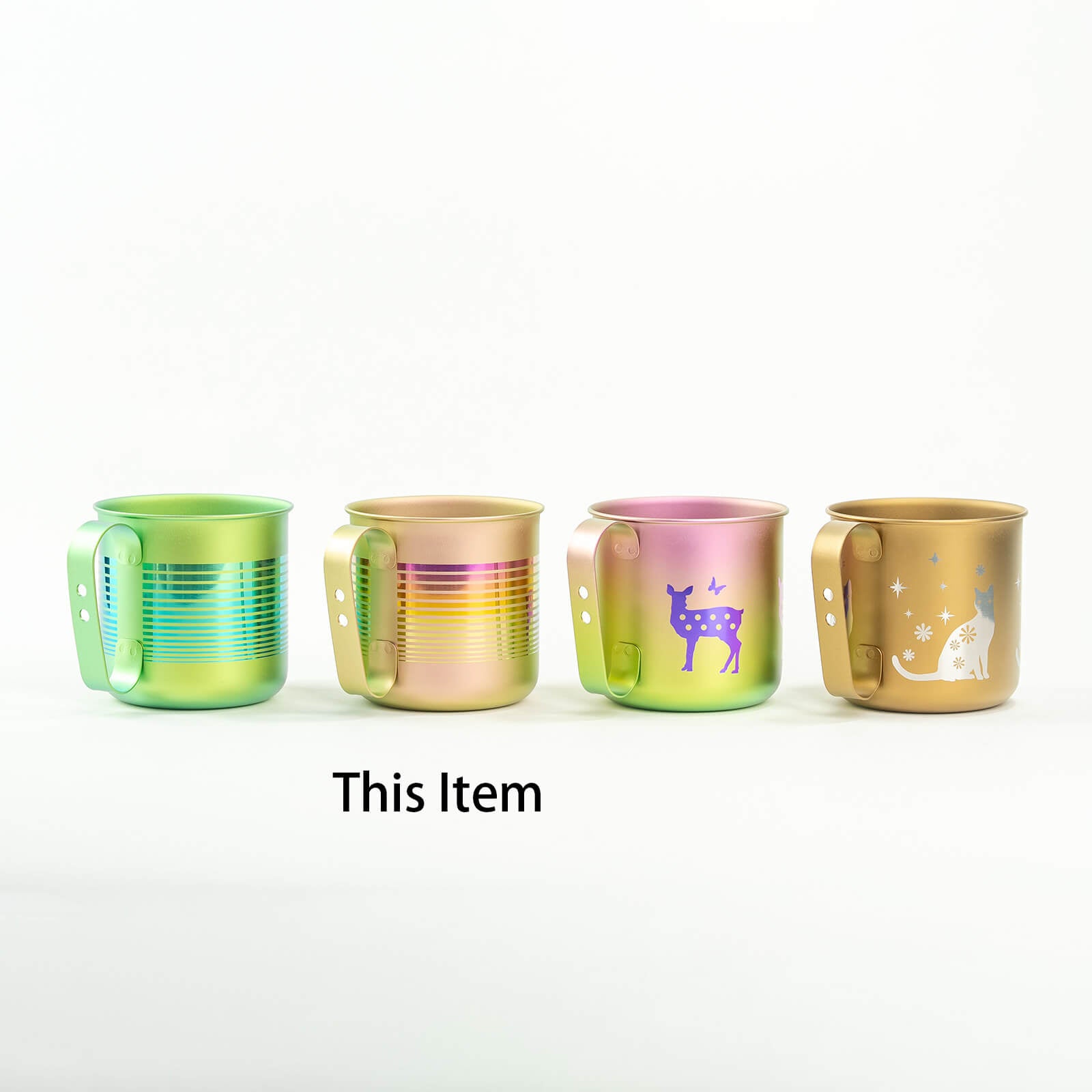 HORIE Pure Titanium Mug – 320ml Rainbow Stripe Gradient