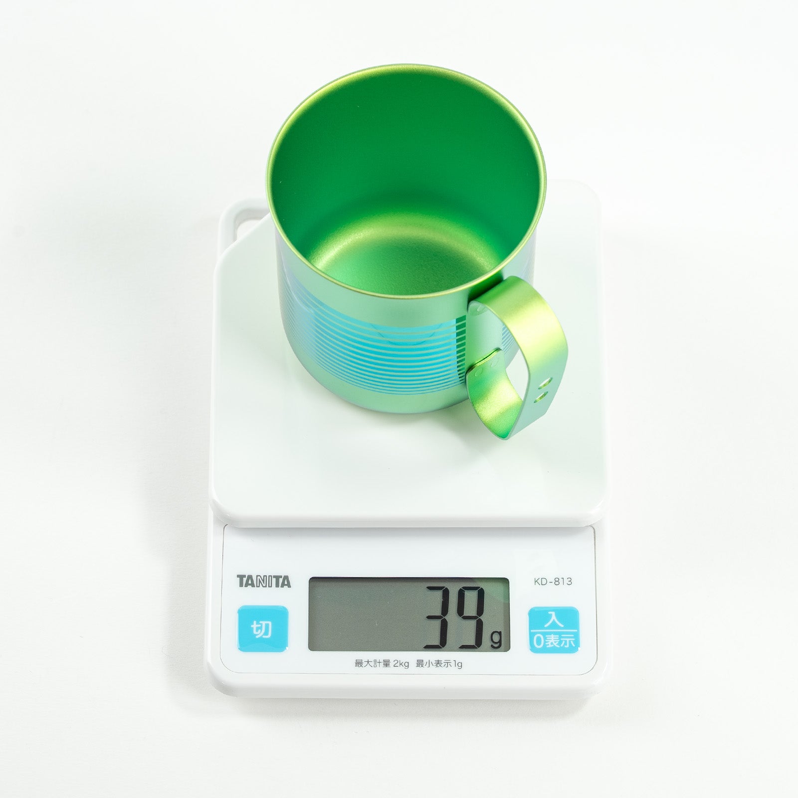 HORIE Pure Titanium Mug – 320ml Green Stripe