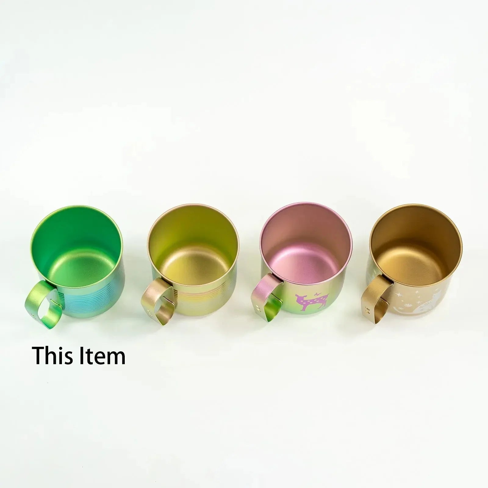 HORIE Pure Titanium Mug – 320ml Green Stripe HORIE