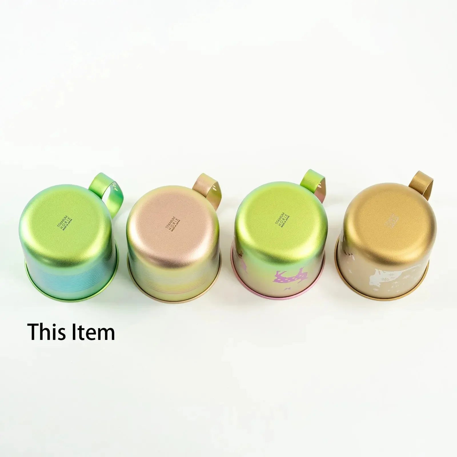 HORIE Pure Titanium Mug – 320ml Green Stripe HORIE