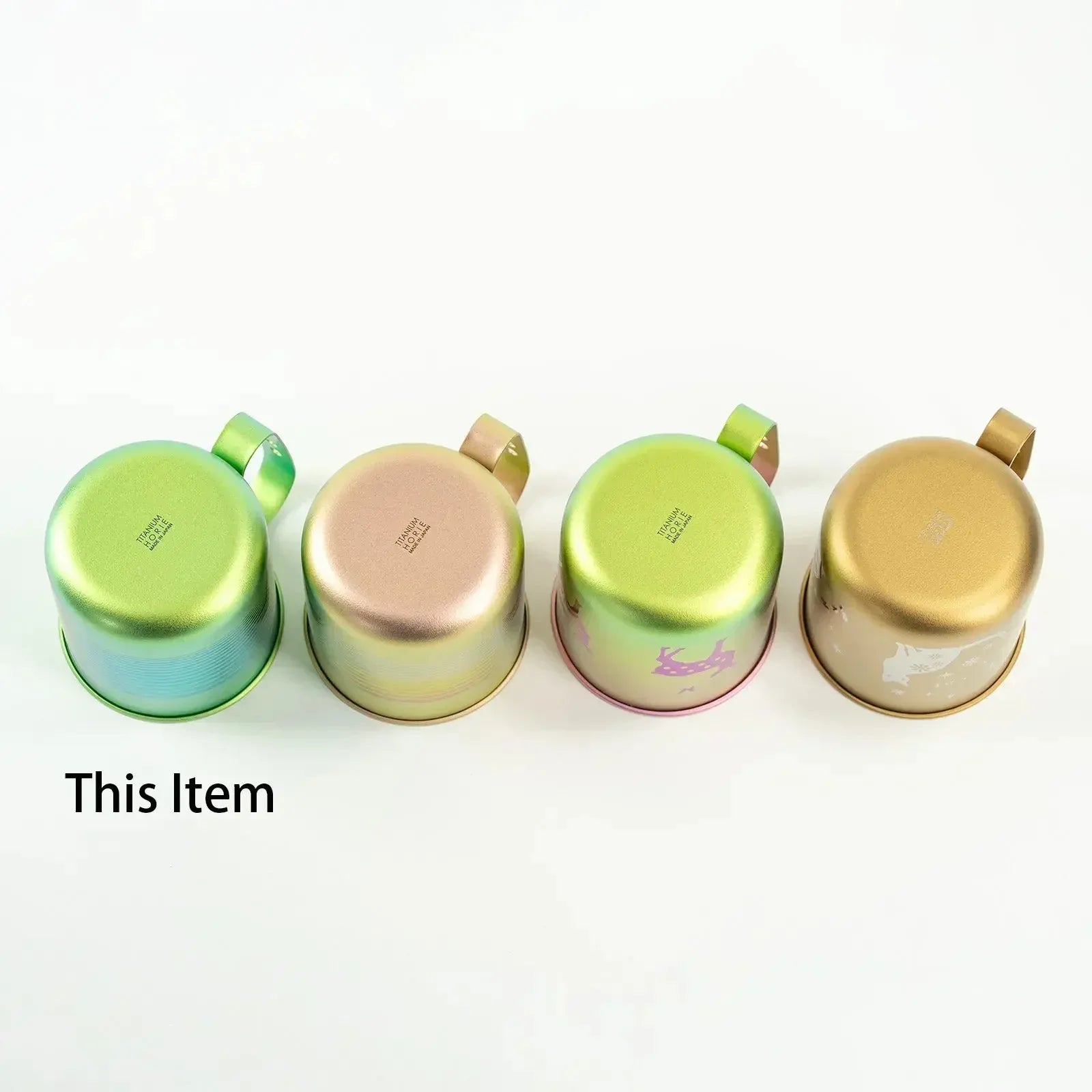 HORIE Pure Titanium Mug – 320ml Green Stripe HORIE