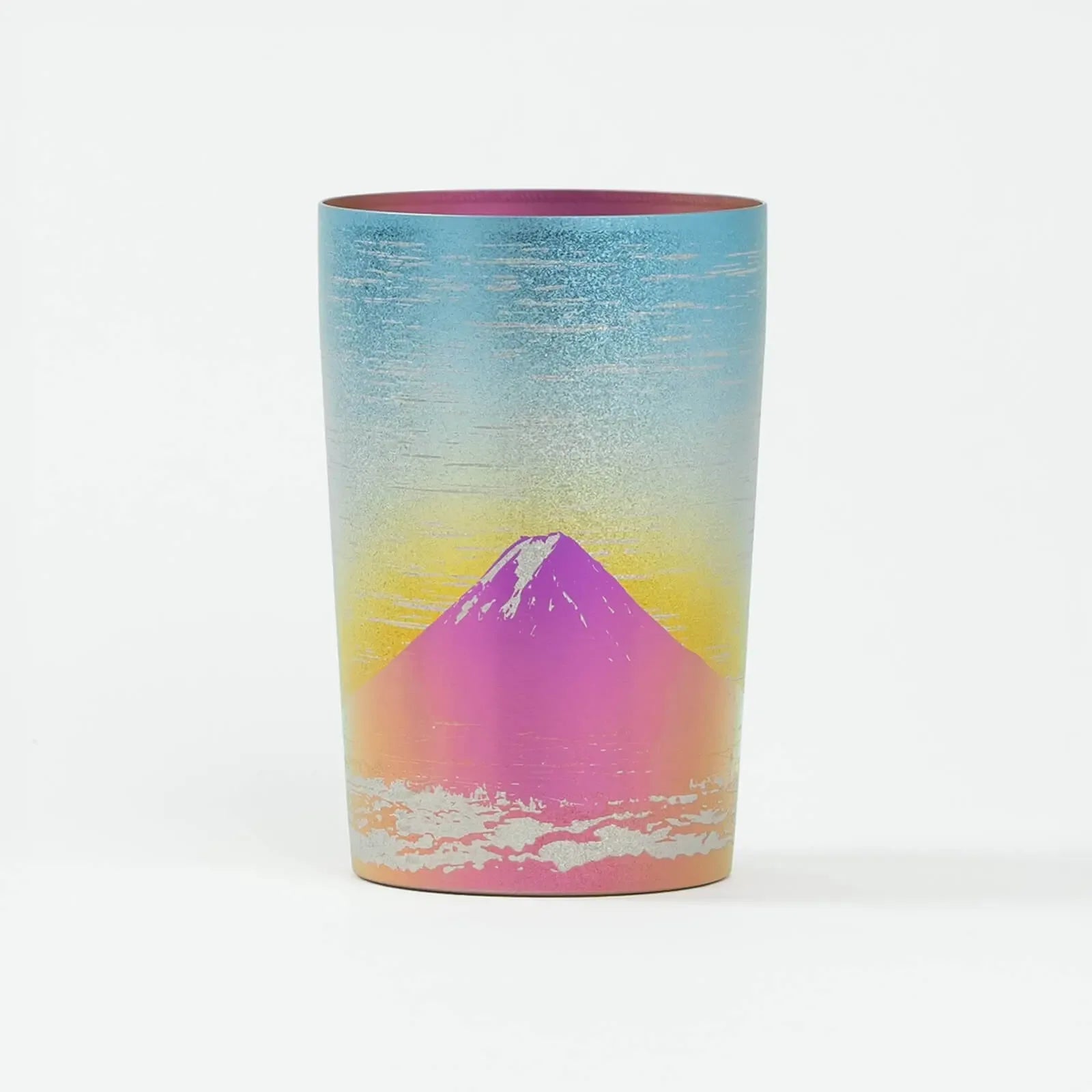 ront view of HORIE Pink Fuji double-walled titanium tumbler – 270ml