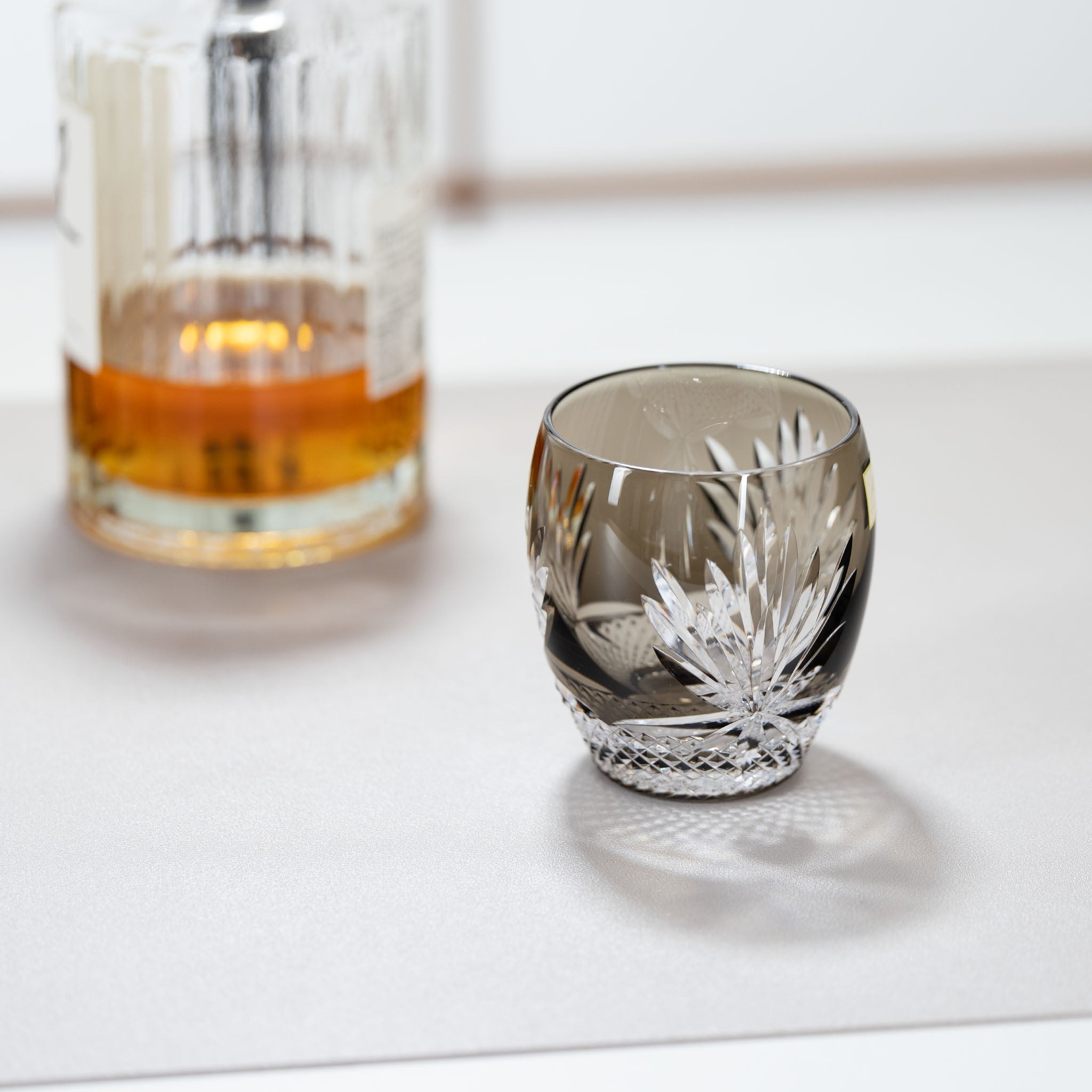 KAGAMI Edo Kiriko Rock Glass | Queen of the Night Charcoal Grey KAGAMI