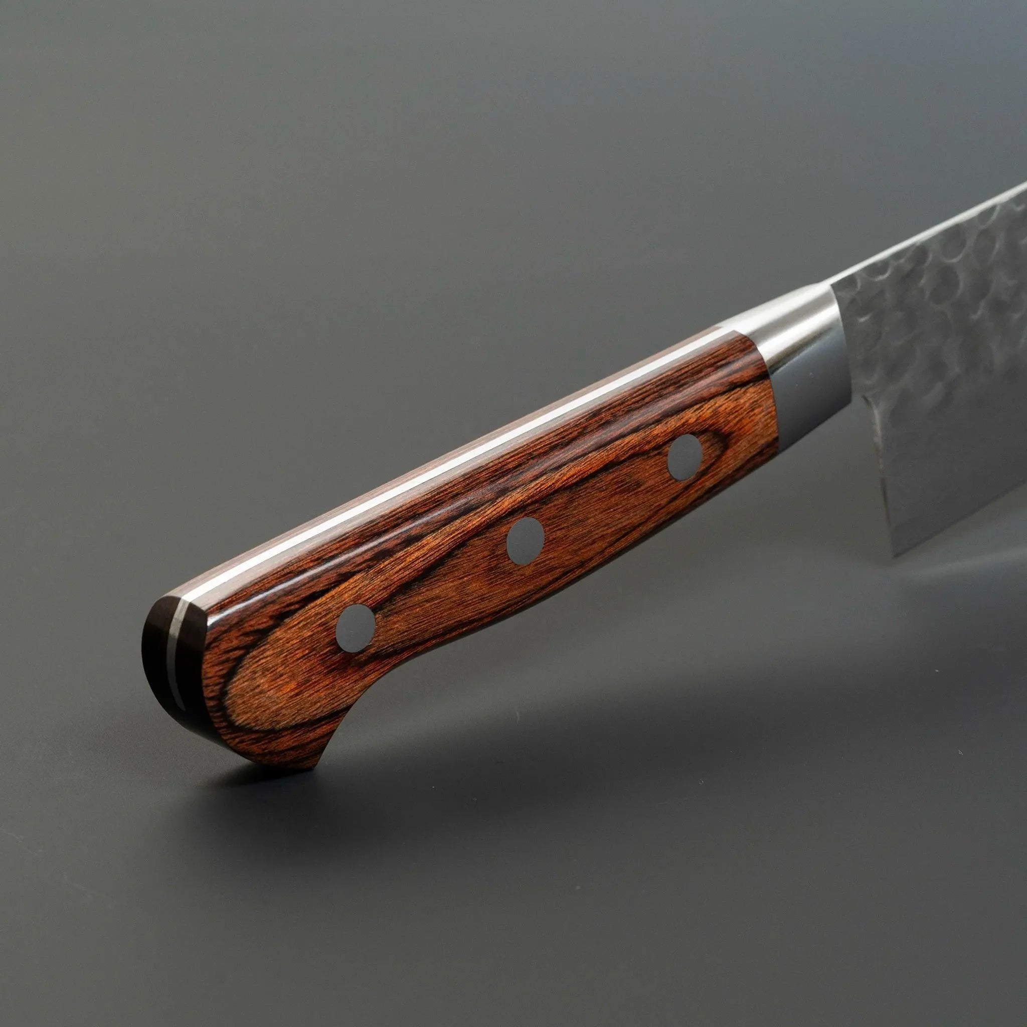 Jikko Damascus VG10 Stain Resistant Steel Gyuto Knife Handle Side View