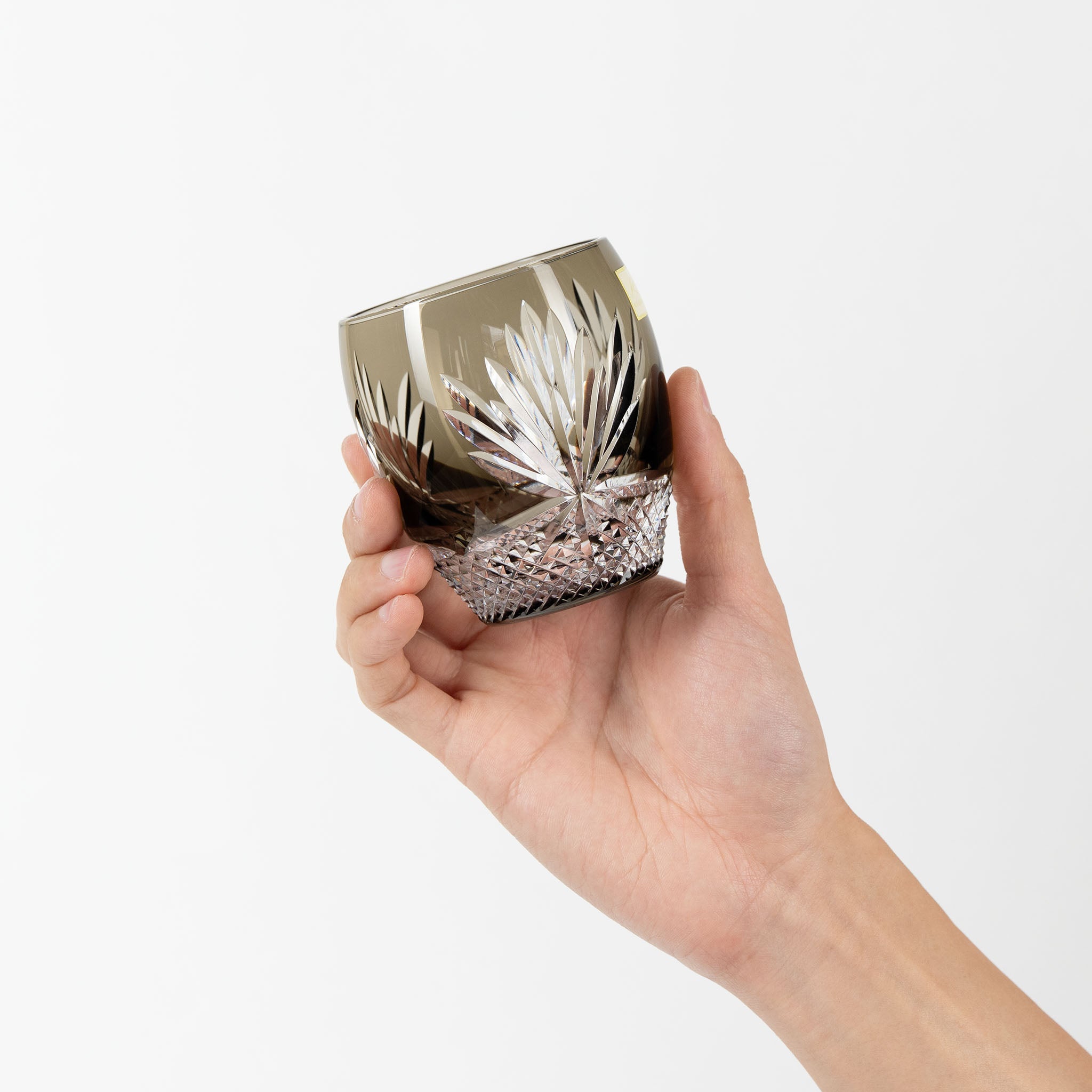 KAGAMI Edo Kiriko Rock Glass | Queen of the Night Charcoal Grey KAGAMI