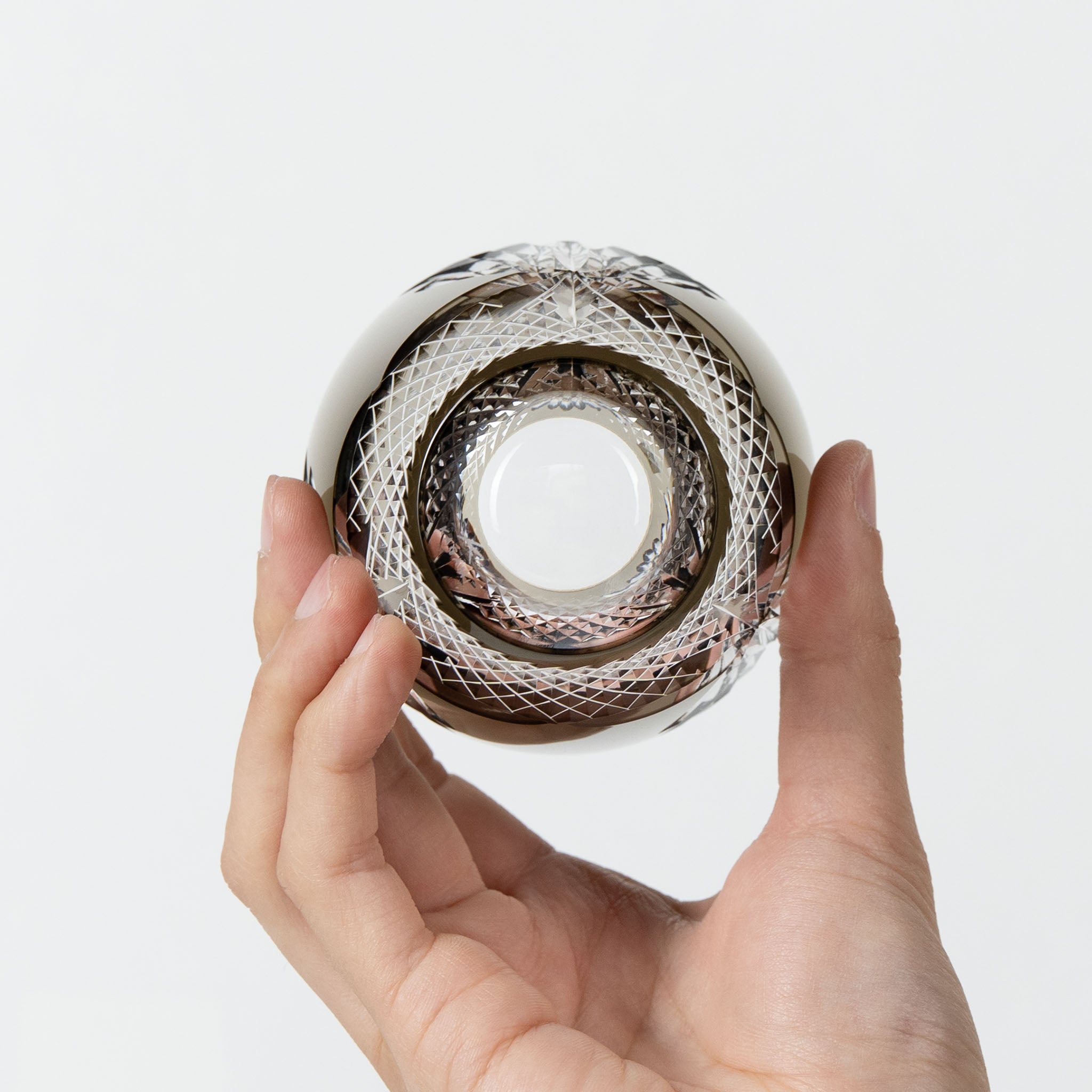 KAGAMI Edo Kiriko Rock Glass | Queen of the Night Charcoal Grey KAGAMI