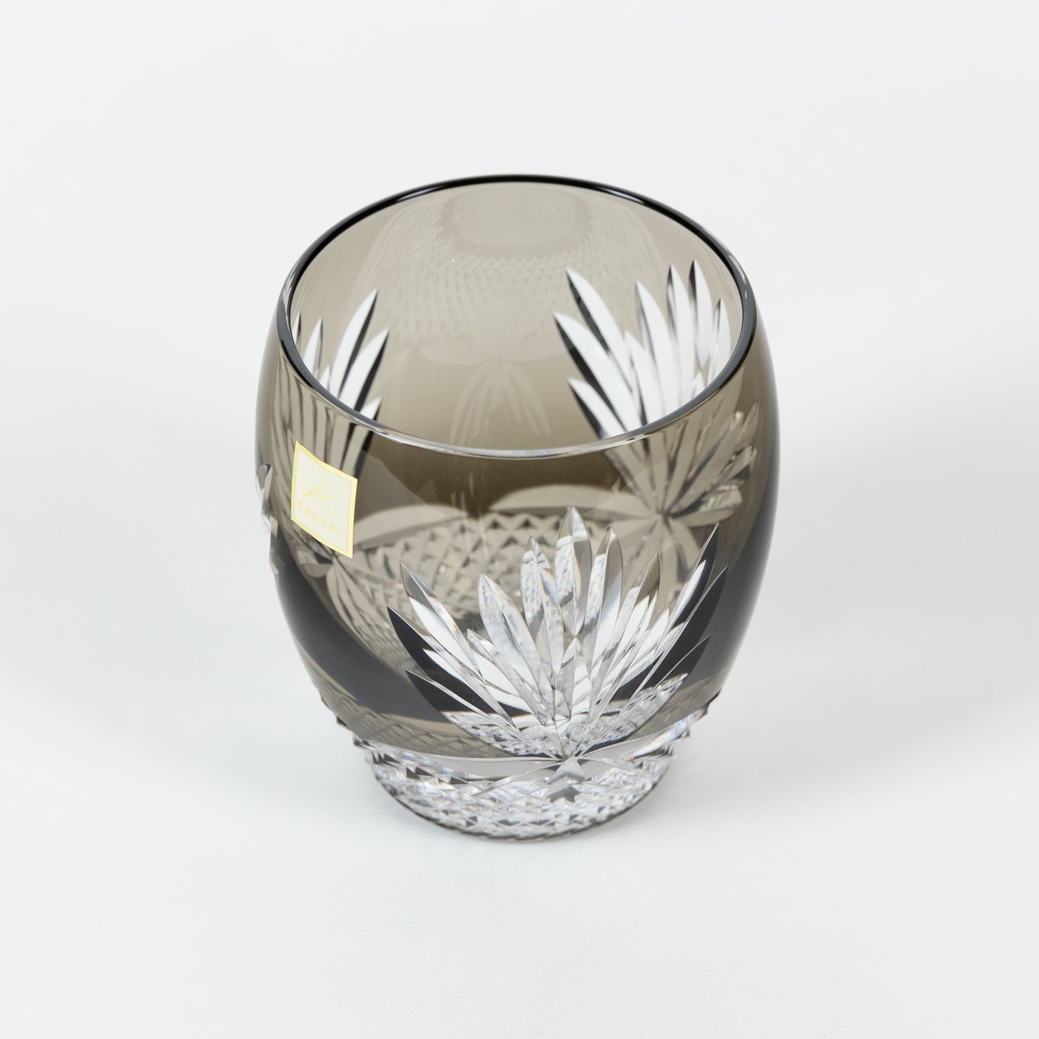 KAGAMI Edo Kiriko Rock Glass | Queen of the Night Charcoal Grey KAGAMI