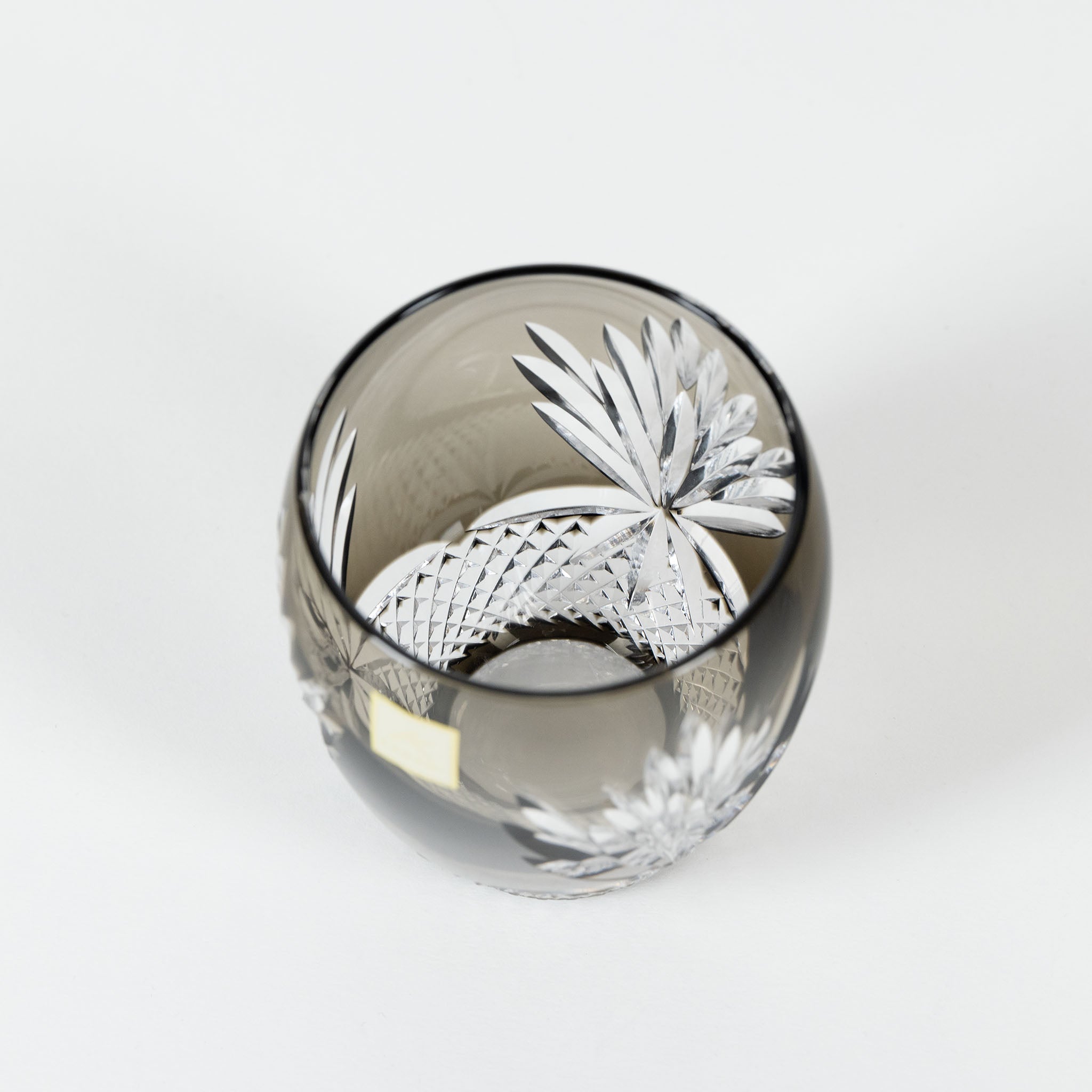 KAGAMI Edo Kiriko Rock Glass | Queen of the Night Charcoal Grey KAGAMI