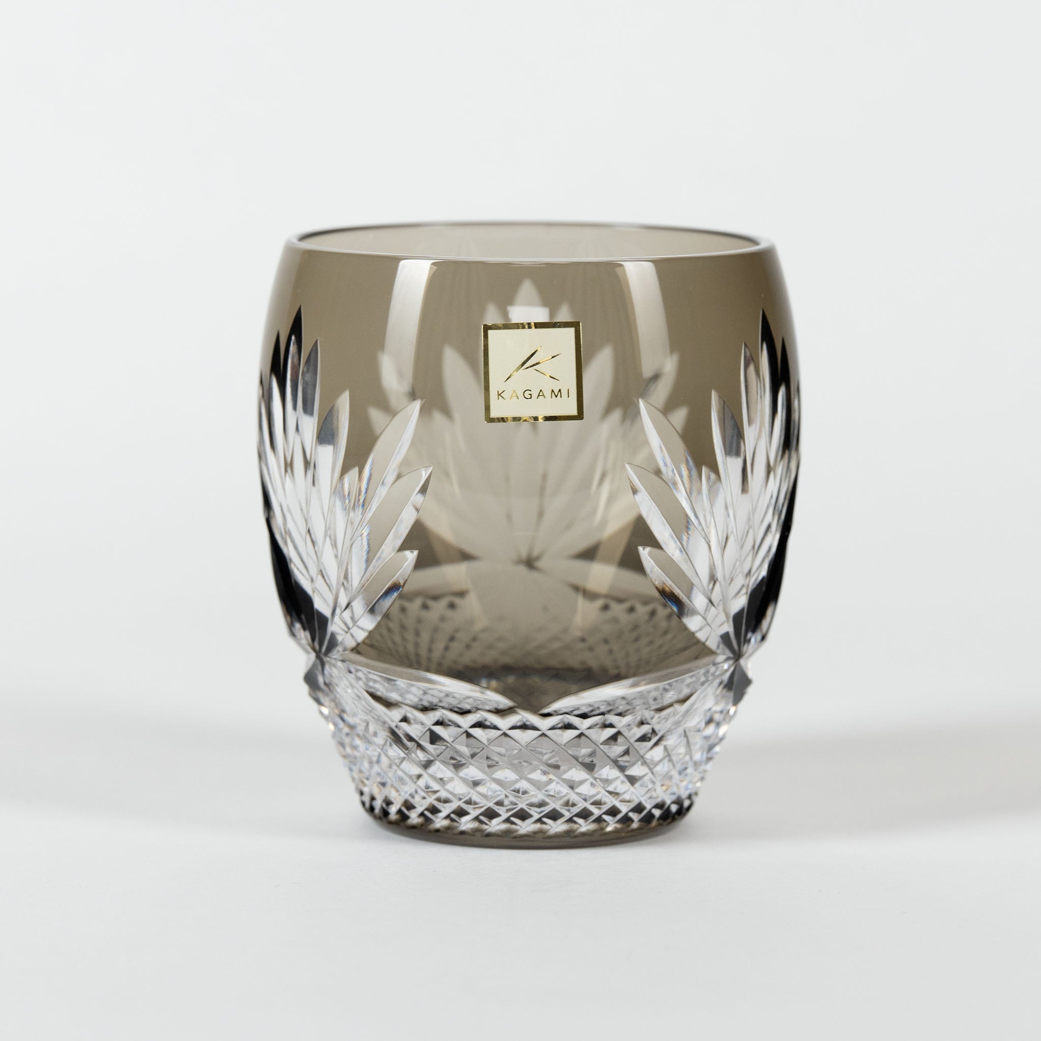KAGAMI Edo Kiriko Rock Glass | Queen of the Night Charcoal Grey KAGAMI