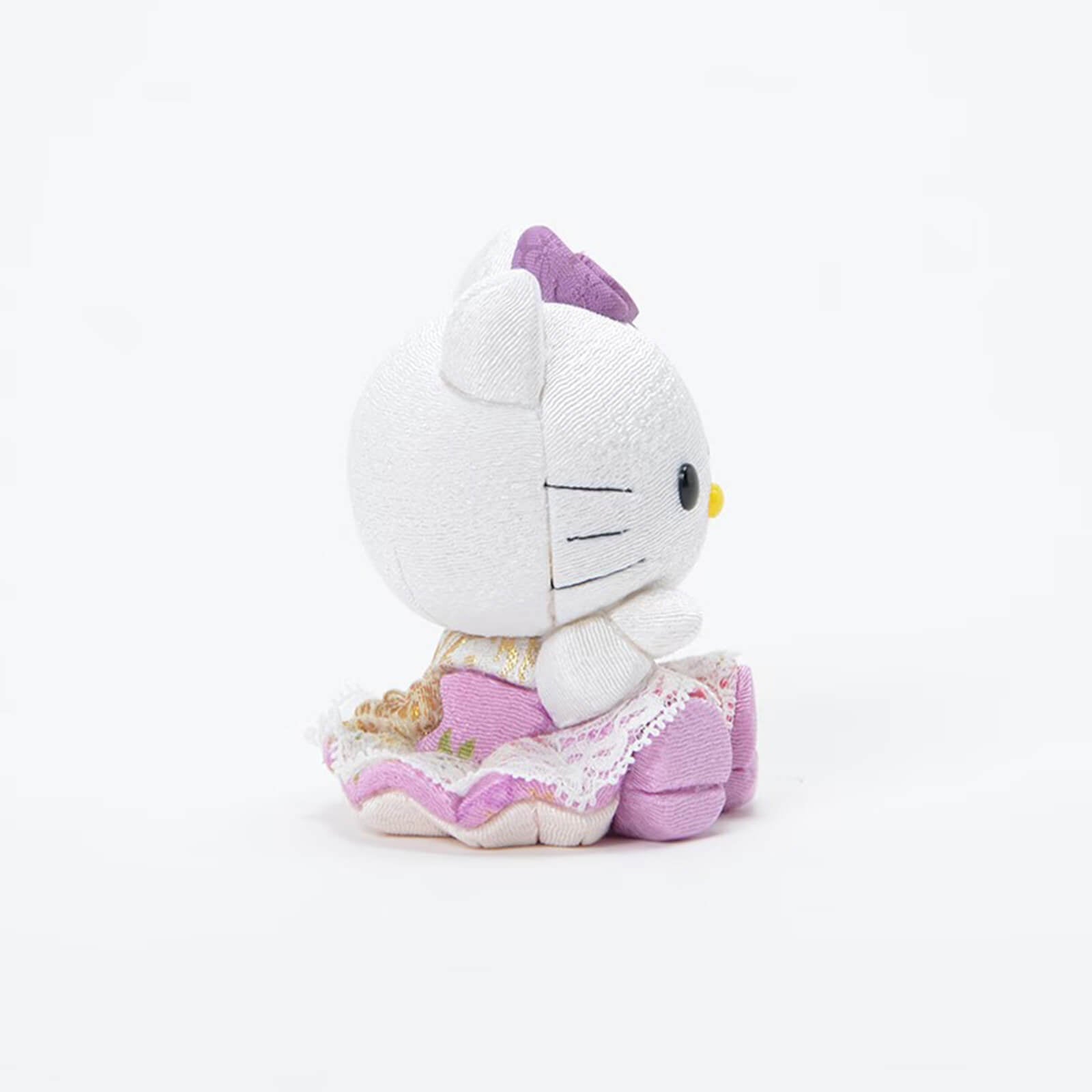 Authentic Purple Lace Kimono Hello Kitty Seated Figure Artisan Made - kyotolux