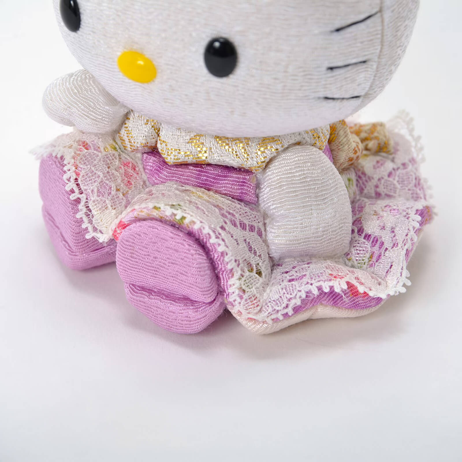 Purple Lace Kimono Fabric Detail Edo Kimekomi Technique - kyotolux