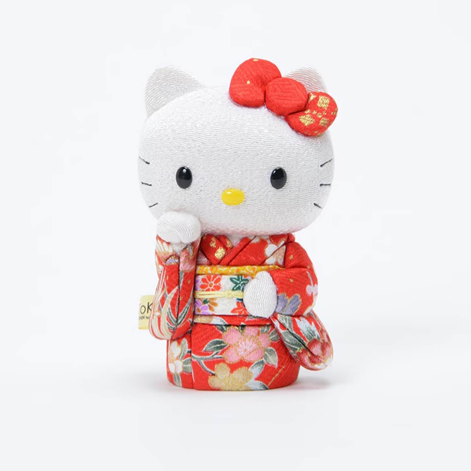 Hello Kitty Standing Lucky Cat | Handmade Kimono Art Figure Kakinuma Toko