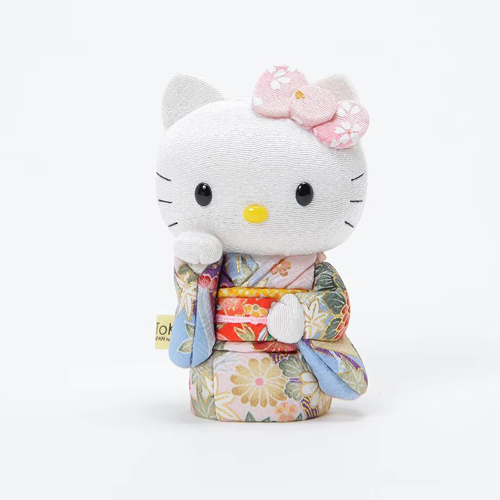 Hello Kitty Standing Lucky Cat | Handmade Kimono Art Figure Kakinuma Toko