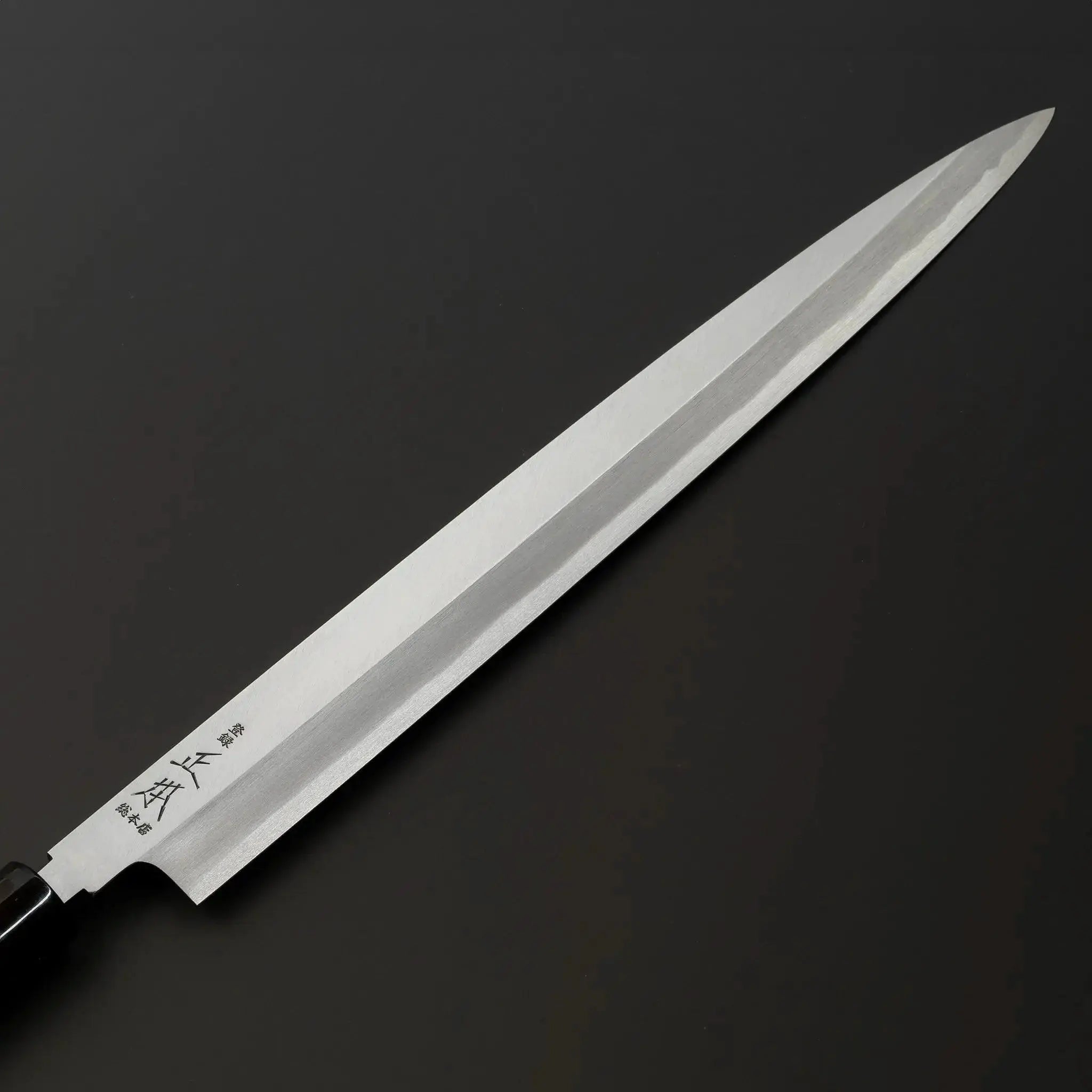 Masamoto KS Series Honkasumi White Steel No.2 Yanagiba Sashimi Knife Blade Front View