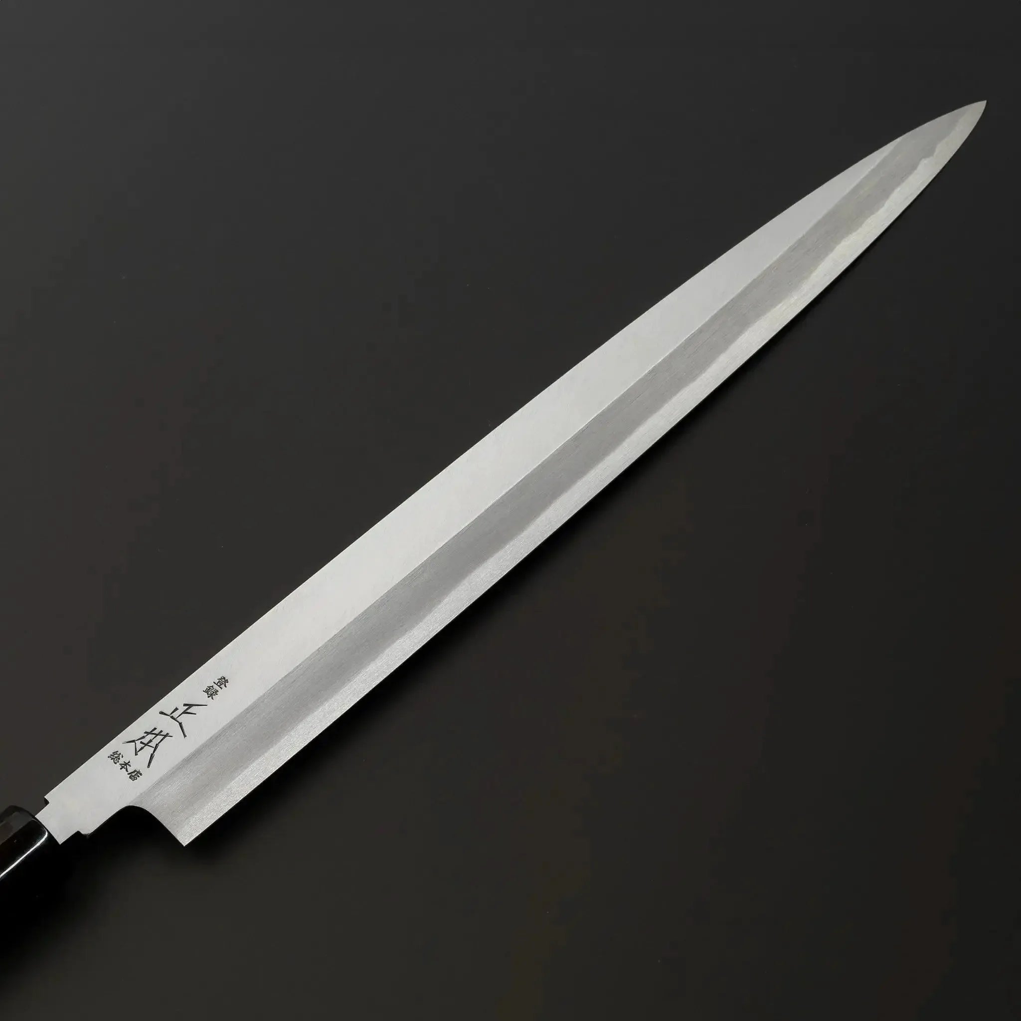 Masamoto KS Series Honkasumi White Steel No.2 Yanagiba Sashimi Knife Blade Front View