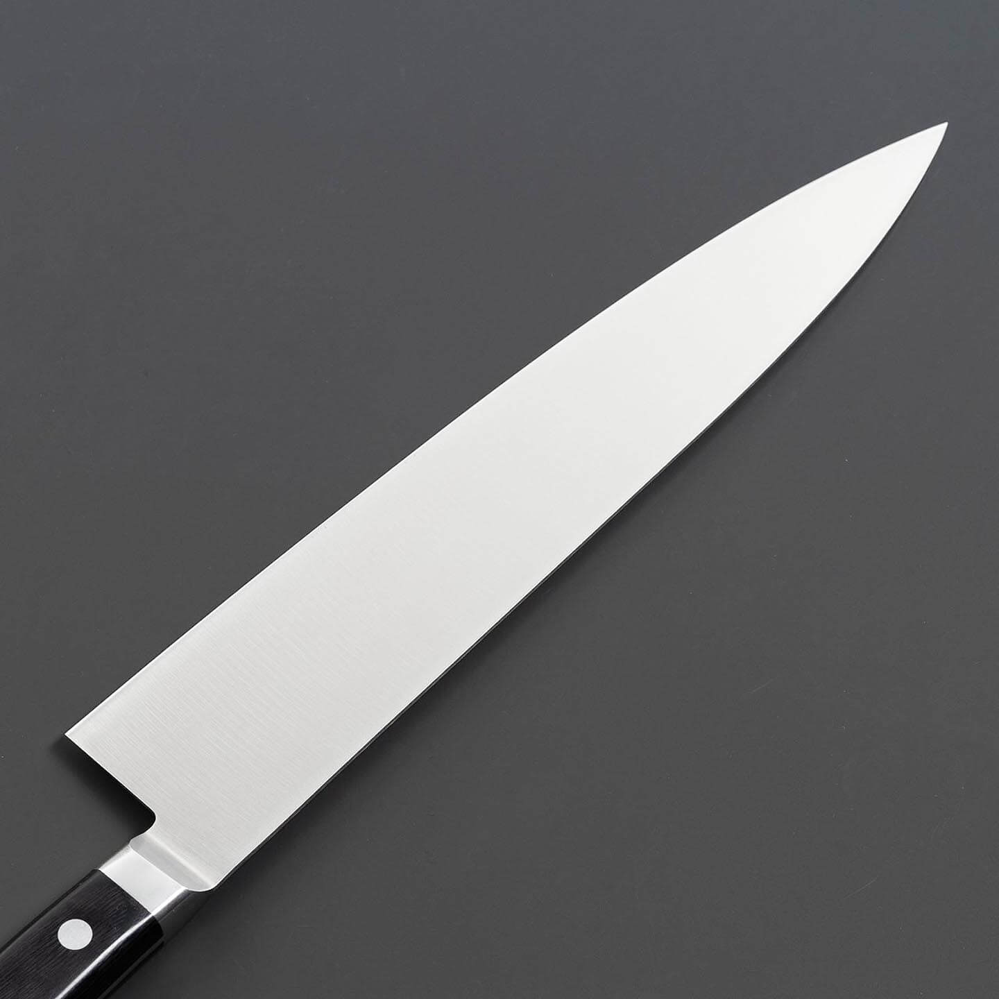 Back view of the Misono molybdenum AUS-8 stainless steel gyuto blade