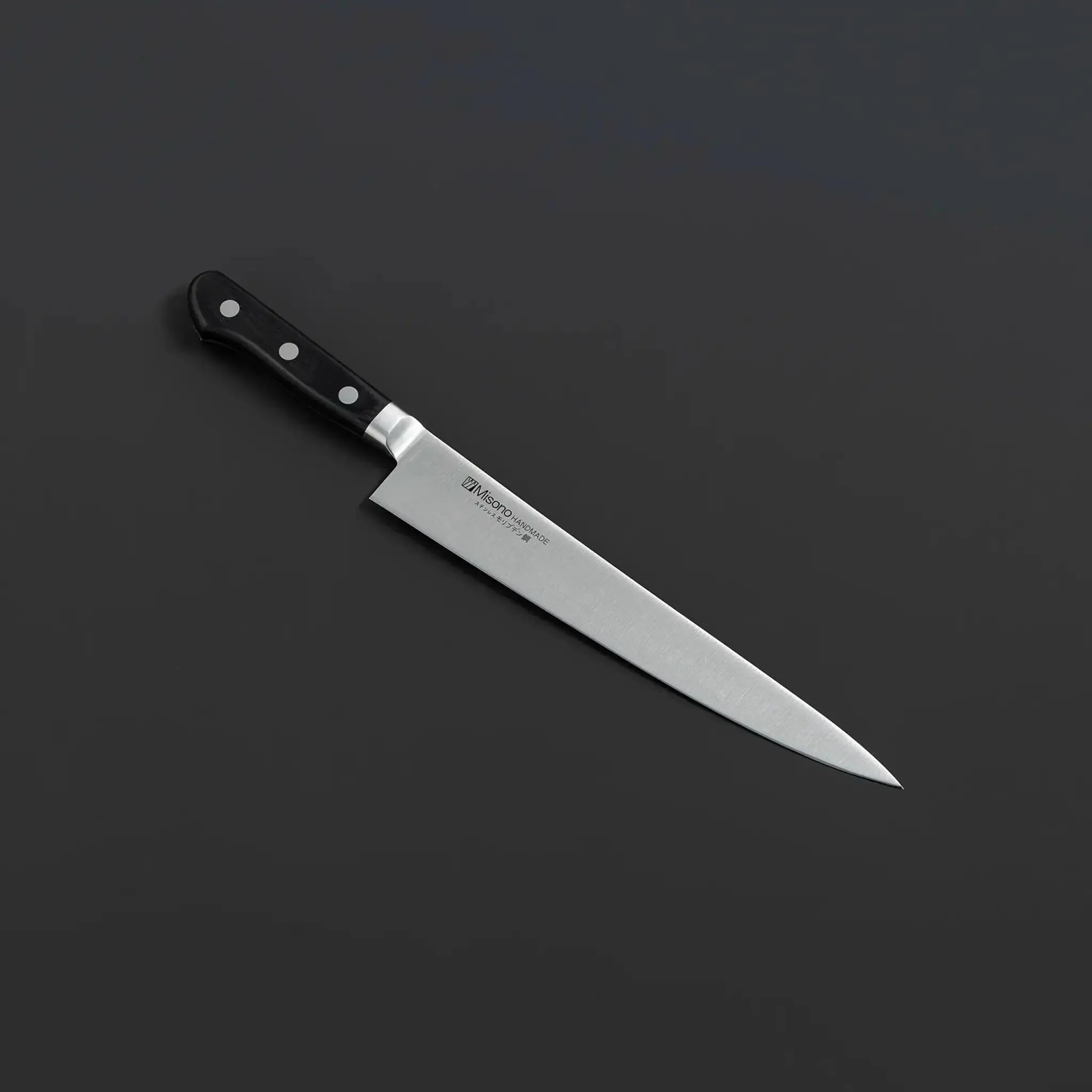 Misono Molybdenum Steel Sujihiki Knife designed for effortless slicing, perfect for fish and meats_7