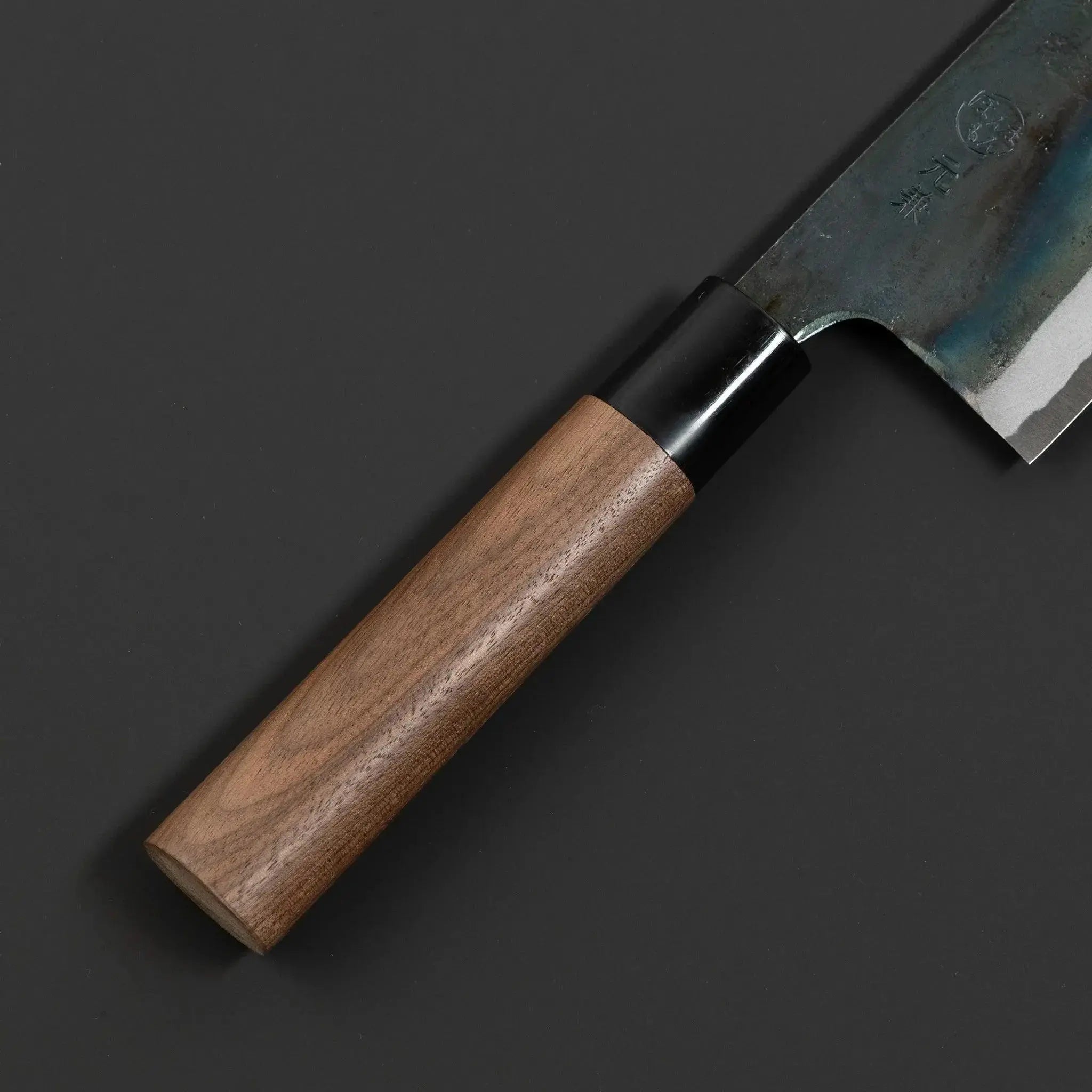 Motokane Blue Steel No.1 Nakiri Knife 165mm Handle Front View