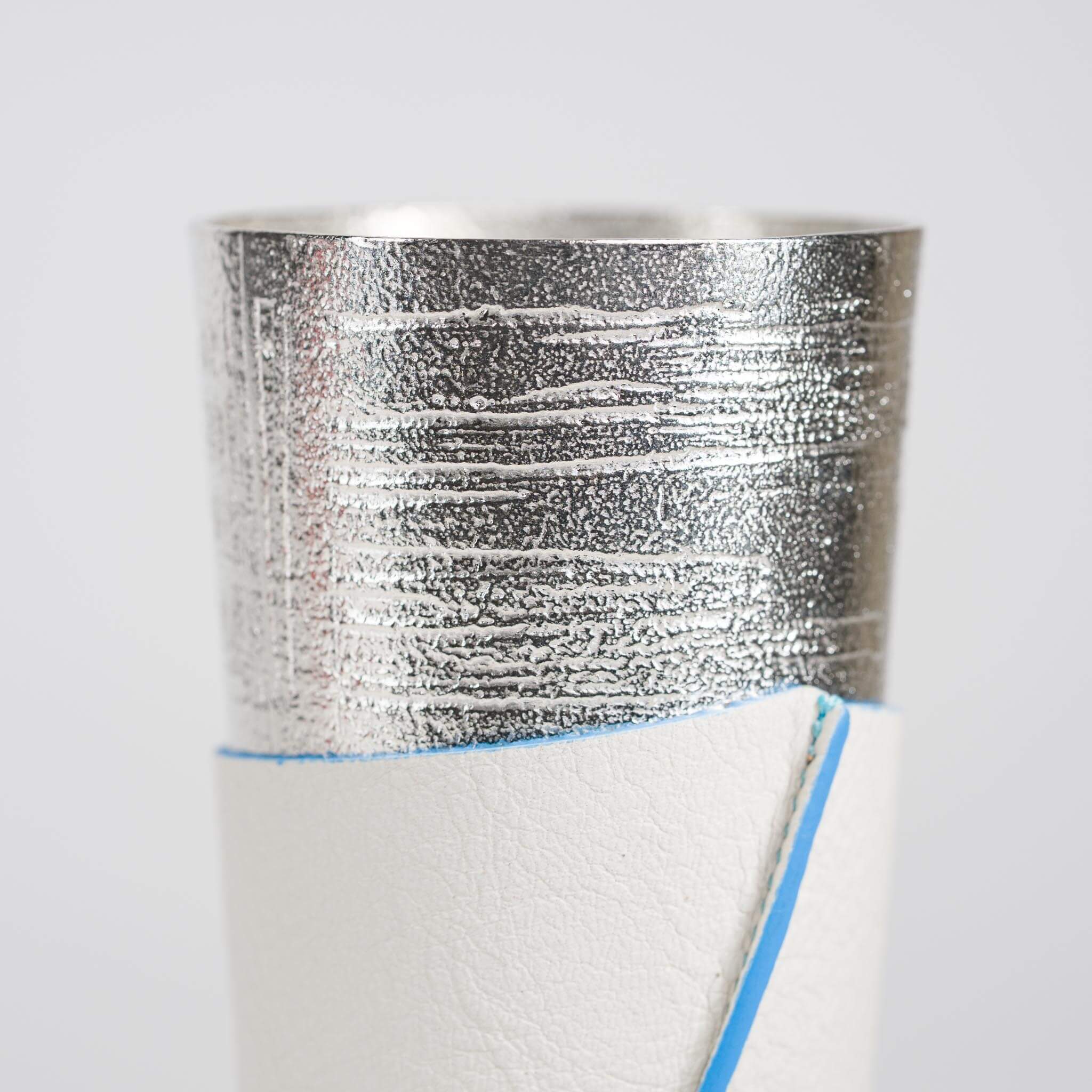 Nousaku Tin Beer Tumbler Set - Birch Bark Texture & Leather Sleeves KyotoLux