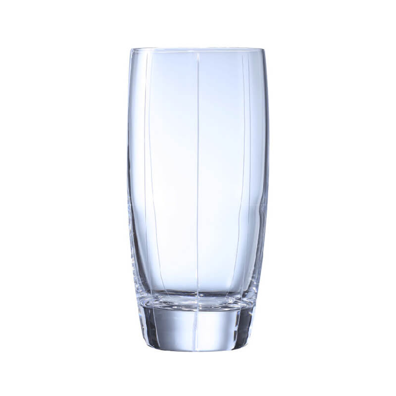 suntory highball glass 360ml striped design front view