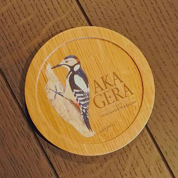 Suntory Whisky Barrel Oak Coaster – Akagera Bird Design Suntory