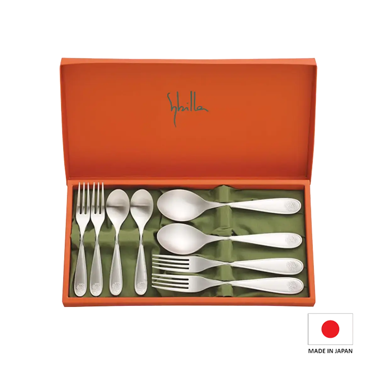 SYBILLA 8-Piece Spoon and Fork Set - High-Quality Japanese-Made Stainless Steel Cutlery