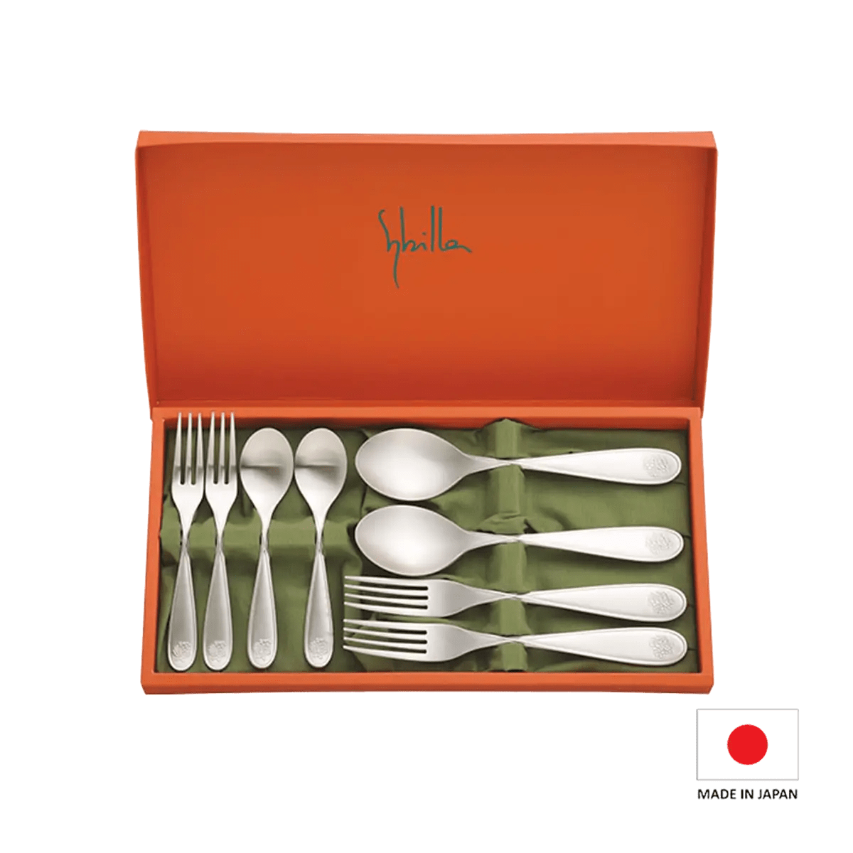 SYBILLA 8-Piece Spoon and Fork Set - High-Quality Japanese-Made Stainless Steel Cutlery