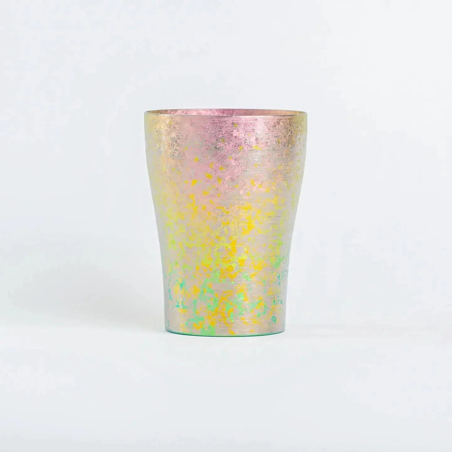 Pink titanium tumbler by HORIE, 250ml Taiko Series, front view