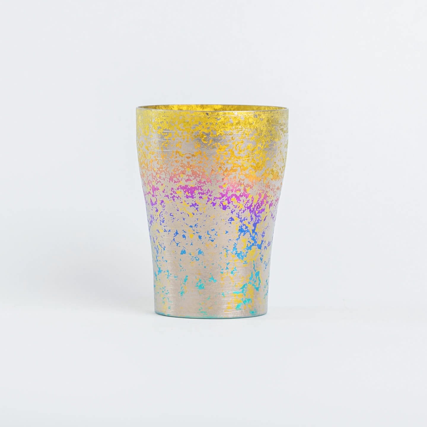 Front view of the HORIE Taiko Series 250ml Rainbow Titanium Tumbler.